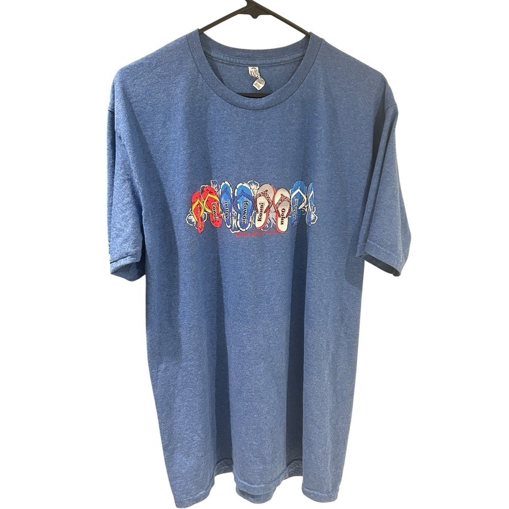 HAWAII - KAUAI - LANAI - MOLOKAI - Large T-Shirt - Unisex - Light Weight - Blue